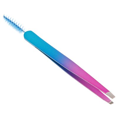VINTORKY One Eyebrow Grooming Kit Tweezers Clip and Brush Stylish Beauty Tool for Women