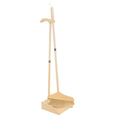 CIYODO Wooden Handle Broom and Dustpan Set Lightweight and Sturdy Cleaning Tool Soft Bristles with, please Ergonomic Easy to Use Floor Brush for Workshops and Garages