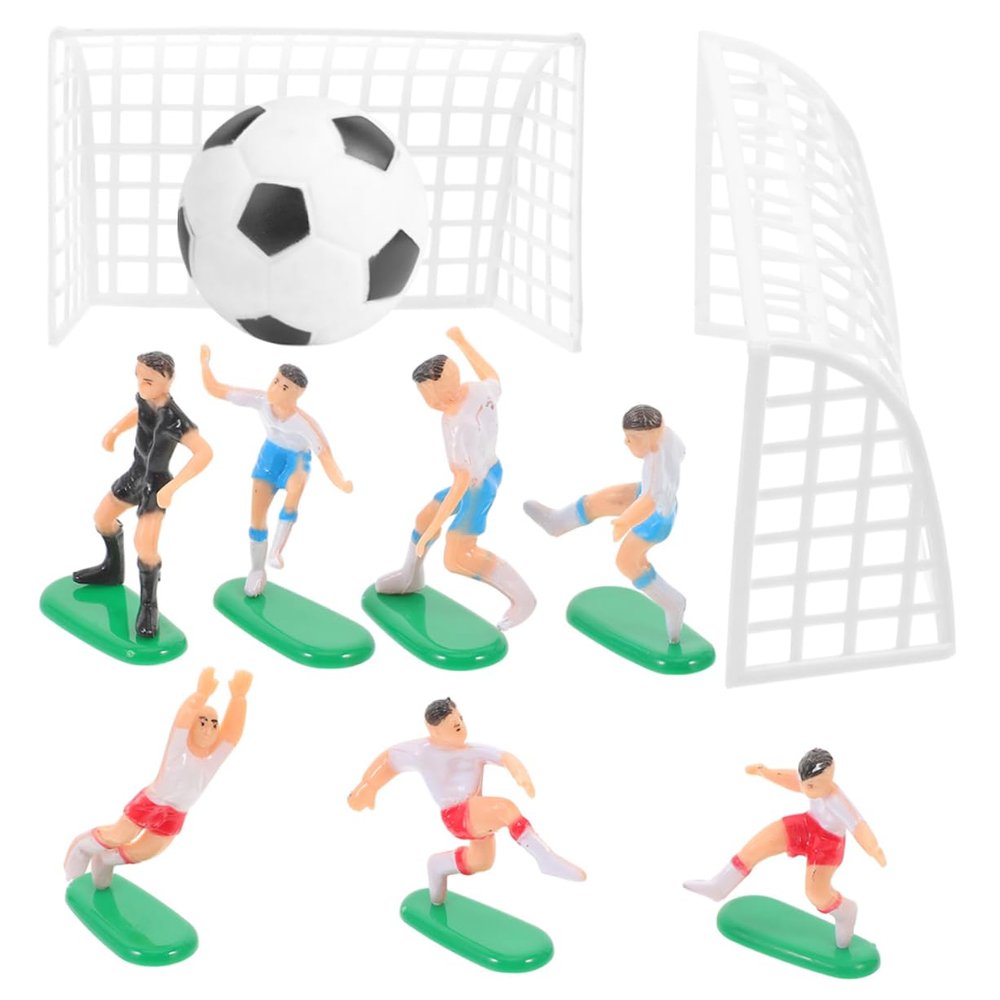 TOPBATHY Football Cake Decorations Soccer Game Cupcake Decorations Set of Mini Soccer Field Landscape Decor for Birthday