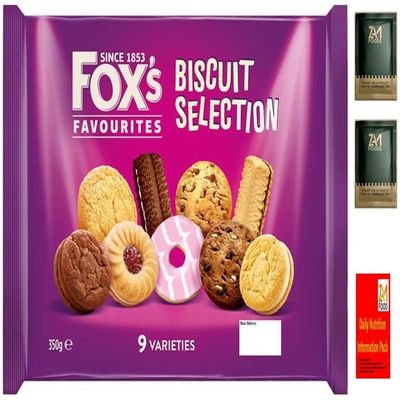 Fox's Biscuits Favourite Selection Cookies 350g, 9 Varities Assortment of Chocolate biscuits, Perfect loving gift on mothers day & fathers day, Christmas by zamfoods nutrition info book (2)