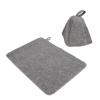 Sauna Felt Set Absorbent Bath Felt Hat Sauna Pad Poratble Bathroom Hair Cover for Man Woman view 2