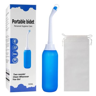Brigtviee Peri Bottles for Postpartum Care, Upside Down Perineal Wash Bottle, Travel Portbable Bidet Bottle for Personal Cleaning, Perineal Spray Douche Bottles for Women, 16.9oz/500ml,Blue