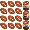 12 Pack Rugby Ball Cupcake Toppers Assembled American Football Cupcake Picks for Super Rugby Sports Theme Baby Shower Kids Birthday Party Cake Decorations view 1