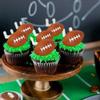 12 Pack Rugby Ball Cupcake Toppers Assembled American Football Cupcake Picks for Super Rugby Sports Theme Baby Shower Kids Birthday Party Cake Decorations view 3