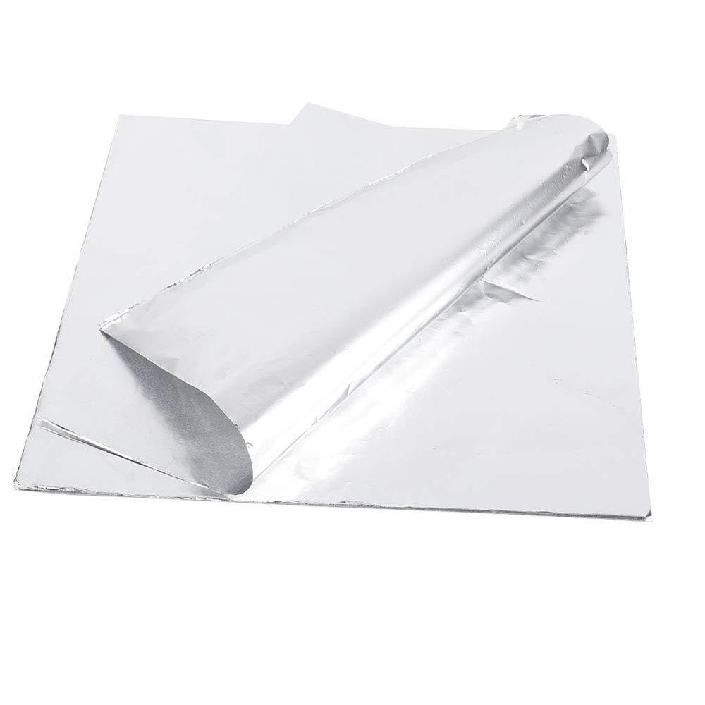 Glomora Aluminum Foil Wrap Paper, 100Pcs Thickened Pre Deli Aluminum Foil Sheets, One Off Foil Sheets for Food, Tin Foil Sheets for Burrito, Hot Dog or Sandwichs (11.8 X 11.8 Inch)