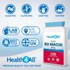 Health4All Vitamin B3 Niacin as Nicotinic Acid (Flush Effect) 50mg 120 Tablets 4 Months Supply, Vegan VitB3 Supplement, Cholesterol Support Supplement, Reduce Tiredness and Fatigue | Made in UK view 3