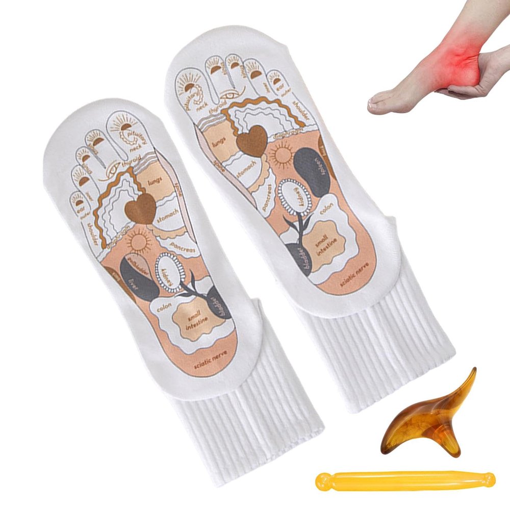 Neamou Foot Massage Socks - Plantar Reflexology Point Sock with Stick | Sports Body Relaxer for Muscle Tension, Plantar Pressure, Muscle Stretch, Muscle Relax