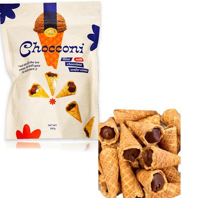 Choconi Mini Milk Chocolate Wafer Cones 397g - Crispy Wafers Filled with Couverture Milk Chocolate