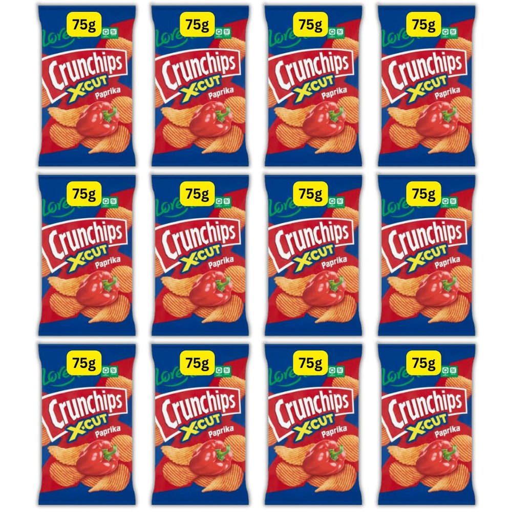 12x75g Lorenz Crunchips X-cut Paprika Crisps (12x75g)