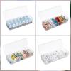 SUMTree 1 Pack Plastic Contact Lens Organizer Case, Daily Disposible Contact Lens Dispenser and Organizer, Divided Storage Box Travel Contact Case for Cosmetic Contact Lens, 26 * 5.7 * 9.5cm, Clear view 4