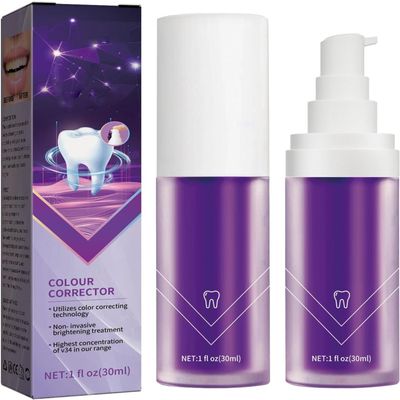 Mint Instant Purple Color Corrector, Mint Toothpaste Whitening,Purple Toothpaste for Teeth Whitening, Purple Colour Corrector, Teeth Whitening Toothpaste (2pcs)