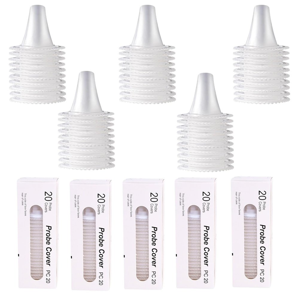 EUZUXU 100 Pcs Ear Thermometer Probe Covers, Refill Caps Replacement, for All Braun Thermometer Models