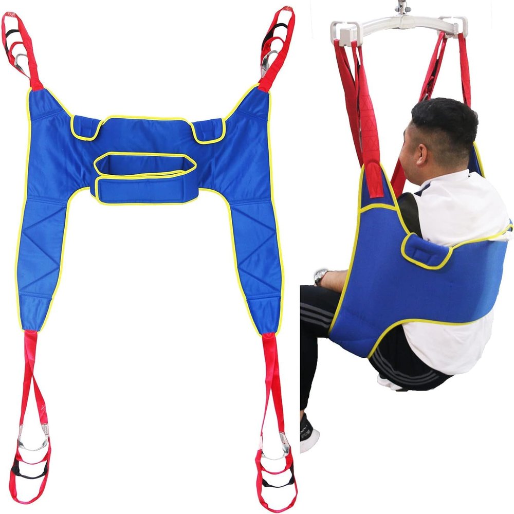 180kg Load Capacity Patient Lift Toileting Sling - Full Body Disabled Lifting Harness For Elderly - Divided Leg Sling, Commode Lifter - Hoist Sling With High Load Capacity(L)