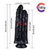 10" Large Soft Leisure Product with Suction Cup, Skin Friendly, Waterproof and Easy to Clean, Black view 2