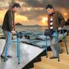 Elderly Walking Frame for Stairs Indoor Outdoor - Adjustable Lightweight Portable Folding Mobility Aid for Handicap - Adult Walker view 4
