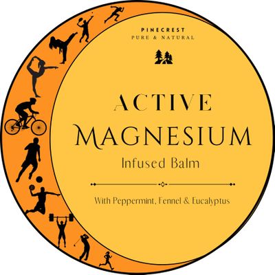 Stay Active Magnesium Balm Infused with Anti-inflammitory Essential Oils of Peppermint, Eucalyptus and Fennel from Pinecrest Pure & Natural