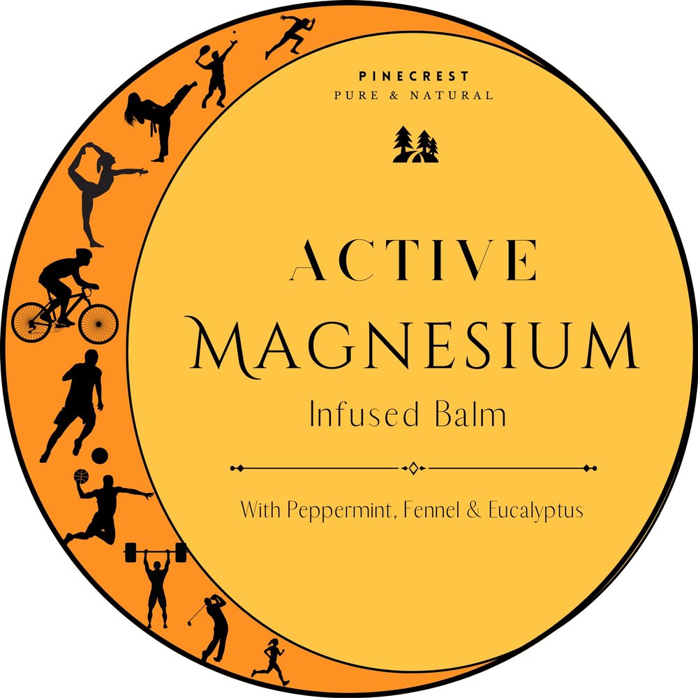 Stay Active Magnesium Balm Infused with Anti-inflammitory Essential Oils of Peppermint, Eucalyptus and Fennel from Pinecrest Pure & Natural