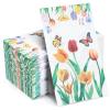 100 Pack Tulip Floral Guest Hand Towels Disposable for Bathroom, Floral Paper Napkins Decorative Spring Flowers Napkins for Bathroom Toilet Powder Room Holiday Wedding Bridal Shower (Inches, 7.8*4.3) view 1