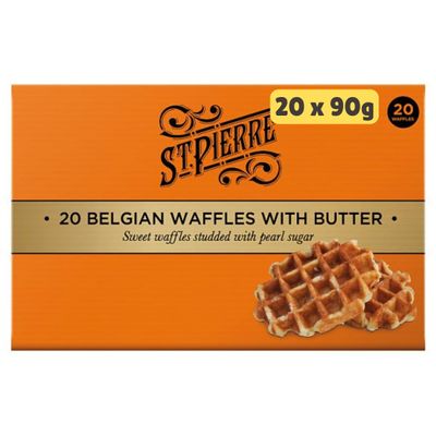 (20-40 Waffles) Large Belgian Waffles 90g each Individually Wrapped (20 Waffles)
