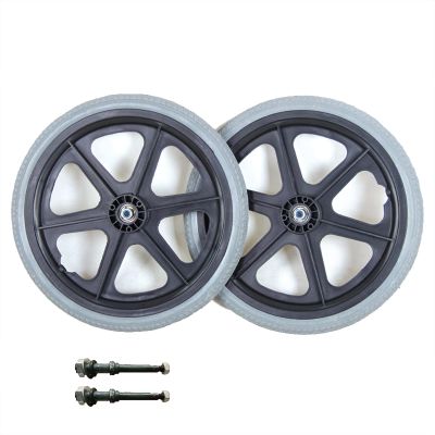 KWIBYBGS Wheelchair Rear Wheel Replacement Parts, 16-Inch Pu Rear Wheel Replacement, Wheelchair Rearers with Bearings