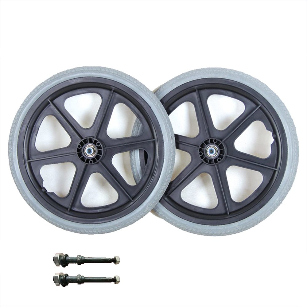 KWIBYBGS Wheelchair Rear Wheel Replacement Parts, 16-Inch Pu Rear Wheel Replacement, Wheelchair Rearers with Bearings