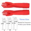 3 Pair Heavy Duty Rubber Gloves with Extra Long Cuffs, Durable Kitchen Gloves with Non-slip Grip, Resistant to Elbow Scratches, Non-slip Corrosion Resistant, Suitable for Housework Cleaning (Red, L) view 3