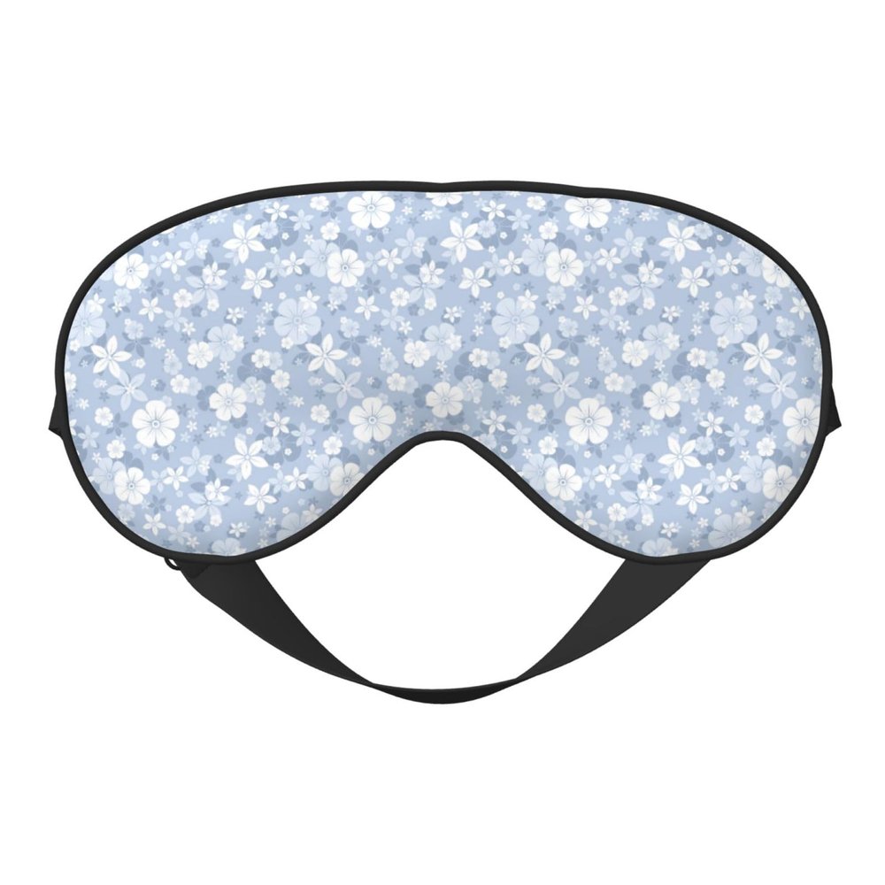 Sleep Mask, Eye Masks for Sleep, Sleep Masks for Women and Men, Blackout Eye Covers for Travel/Sleeping, Gray White Floral Eye Mask