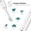 7AM2M Sonic Electric Toothbrush with 6 Brush Heads for Adults and Kids, One Charge for 90 Days, Wireless Fast Charge, 5 Modes with 2 Minutes Build in Smart Timer, Electric Toothbrushes(White) view 3