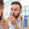 Nasal Hair Cutter,Double Sided Nose Hair Knife Nose Manual Nose Hair Trimmer,Portable Nostril Hair Remover Tools,360 Rotating Nasal Hair Razor Cutter with Ear Picker for Women and Men (White, 3PC) view 3