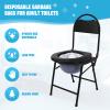 Commode Liners with Absorbent Pad, 80 Pack Commode Bags Portable Toilet Bags Disposable Waste Bags Universal Fit for Adult Commode Toilet Chair (40Bags + 40Pads) view 2