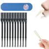 Nasal Hair Cutter,Double Sided Nose Hair Knife Nose Manual Nose Hair Trimmer,Portable Nostril Hair Remover Tools,360 Rotating Nasal Hair Razor Cutter with Ear Picker for Women and Men (Black, 10PC) view 1