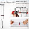 HIARAN Crutches for Adults Underarm Durable Lightweight Aluminium Crutches Elbow Forearm with Underarm 8 Files + Grip 3 Files + Crutches 9 Files Adjustable Walking Stick Great for Travel Lucky Star view 2