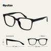 OPULIZE LEO Reading Glasses - 5 -Pack - Large Rectangular Frame - Black, Blue, Purple, Grey, Clear - Mens Womens - Spring Hinges - RRRRR55-1357C - +2.50 view 2