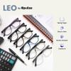 OPULIZE LEO Reading Glasses - 5 -Pack - Large Rectangular Frame - Black, Blue, Purple, Grey, Clear - Mens Womens - Spring Hinges - RRRRR55-1357C - +2.50 view 4