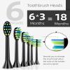 7AM2M Sonic Electric Toothbrush with 6 Brush Heads for Kids and Children, One Charge for 90 Days, Wireless Fast Charge, 5 Modes with 2 Minutes Build in Smart Timer, Electric Toothbrushes(Black) view 4