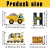 14 PCS Truck Excavator letter Birthday Flag Pulling Baking Cake Insertion Card Engineering Tag Series Birthday Set Tools Hammer Screwdriver Theme for Happy Birthday Shower Party Supplies view 2