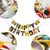 14 PCS Truck Excavator letter Birthday Flag Pulling Baking Cake Insertion Card Engineering Tag Series Birthday Set Tools Hammer Screwdriver Theme for Happy Birthday Shower Party Supplies view 3
