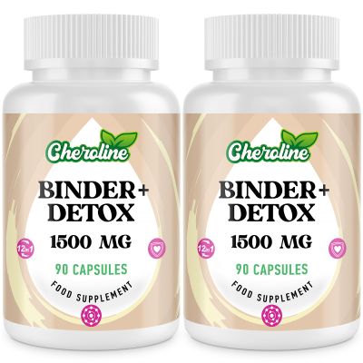 9-in-1 Binder Detox Capsules 1500mg, High Strength Gut & Liver Detox Cleanse, with Activated Charcoal, Highly Absorbable Full Body Detox, Vegan & Natural (90 Count (Pack of 2))
