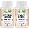 9-in-1 Binder Detox Capsules 1500mg, High Strength Gut & Liver Detox Cleanse, with Activated Charcoal, Highly Absorbable Full Body Detox, Vegan & Natural (90 Count (Pack of 2)) view 1
