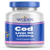Cod Liver Oil 1000mg (180 Capsules) from Woods Supplements | This Nutrient Rich Supplement Provides 1000mg of Pure Cod Liver Oil and Vitamins A and D | EPA 80mg DHA 90mg