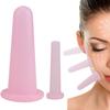 2 Pcs Pink Facial Cupping Set for Face, Silicone Face Cupping Therapy Kit Anti Cellulite Massager Vacuum Cans Suction for Care Body Back Eye Neck Massage, Manual Massage Tools view 1