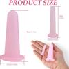 2 Pcs Pink Facial Cupping Set for Face, Silicone Face Cupping Therapy Kit Anti Cellulite Massager Vacuum Cans Suction for Care Body Back Eye Neck Massage, Manual Massage Tools view 2
