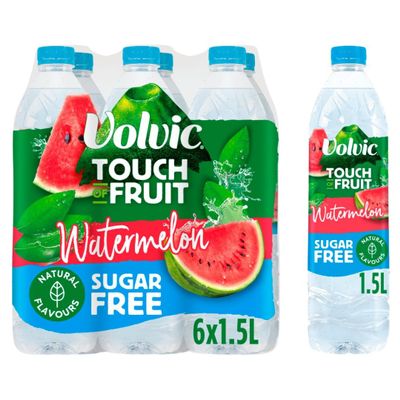 Sugar Free Volvics Touch of Fruit Flavoured Water 1.5L (6x1.5L, Watermelon)