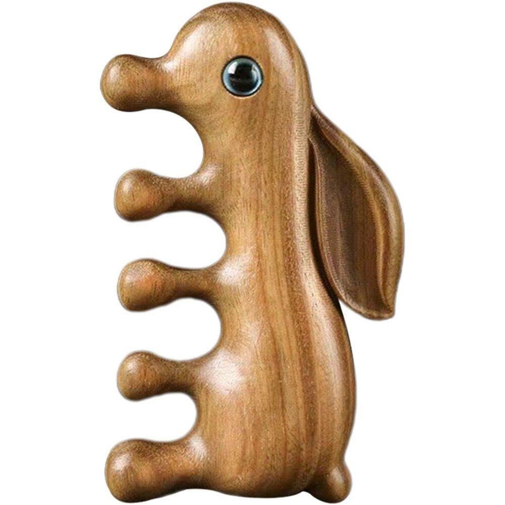 1pc Bunny Shape Wooden Massage Comb, Lightweight Wooden Scalp Massage Comb Wide Tooth Hair Comb Scalp Massage Comb Head Massager