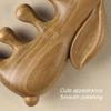 1pc Bunny Shape Wooden Massage Comb, Lightweight Wooden Scalp Massage Comb Wide Tooth Hair Comb Scalp Massage Comb Head Massager view 2