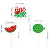 Ercadio 24 Pcs One Watermelon Cupcake Toppers Glitter Fruit Theme Summer Watermelon Cupcake Picks for Kid Baby Shower Party Decorations Boy Girl Birthday Cake Party Supplies Watermelon view 2