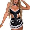 Feelcrag Maid Costume Sexy Maid Outfit Women Anime Cosplay Fancy Dress Costumes for Women Maid Outfit for Men Fancy Costume Cosplay Dress Up Outfit Kit Naughty Mesh Babydoll Costume with Apron view 1