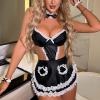 Feelcrag Maid Costume Sexy Maid Outfit Women Anime Cosplay Fancy Dress Costumes for Women Maid Outfit for Men Fancy Costume Cosplay Dress Up Outfit Kit Naughty Mesh Babydoll Costume with Apron view 2
