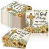 Feifeiya 60 Pcs Sunflower Christian Cocktail Paper Napkins 6.5 x 6.5 Inches Disposable Paper Napkins Dessert Beverage Tissue for Decoupage Luncheon Tissue for Theme Party Wedding Birthday Party view 1