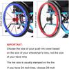 1 Pair 22/24 Inch Wheel Chair Rear Wheel Cover Protective Sleeve Silicone Wheelchair Push Rim Covers Non-Slip Wear-Resistant Hand Push Cover for Improve Grip and Traction(3,22 inches) view 2